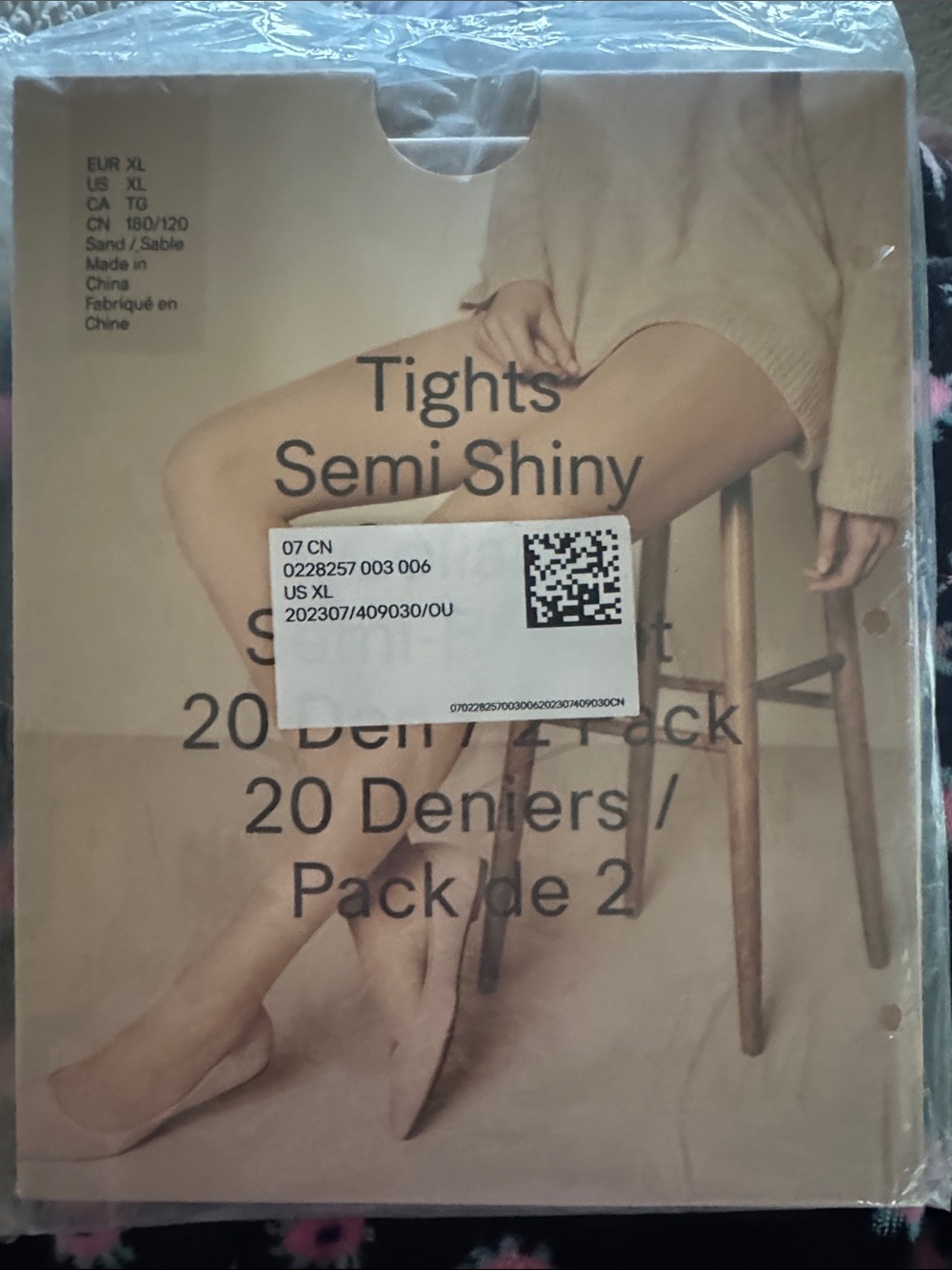 H&M Semi-Shiny 20 Denier Tights - Sand (2-Pack)